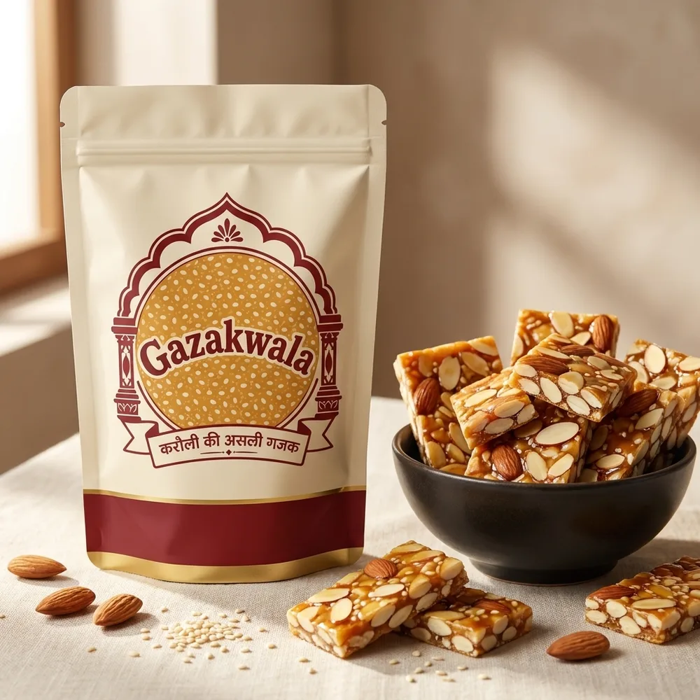 Badam Chikki — बादाम चिक्की — jaggery chikki from Karauli, Rajasthan